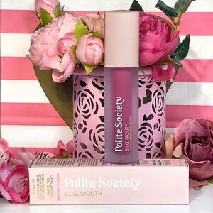 Polite Society B.I.G. Mouth Lip Oil Gloss in GOSSIP GIRL (fuchsia) Plumping BNIB